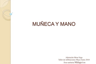 MUÑECA Y MANO Adoración Mesa Vega Taller de infiltraciones Mayo-Junio 2010   Área sanitaria Málaga Este 1 