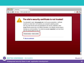 82Widespread security flaws in web application development
 