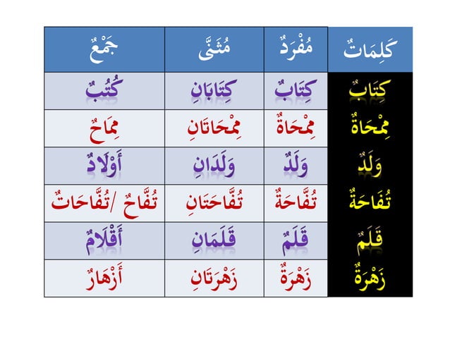 مفرد ، مثنى و جمع (Mufrad Muthanna & Jamak) | PDF