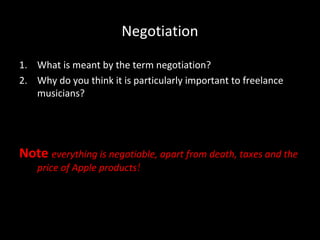 Music Industry Negotiation | PPT