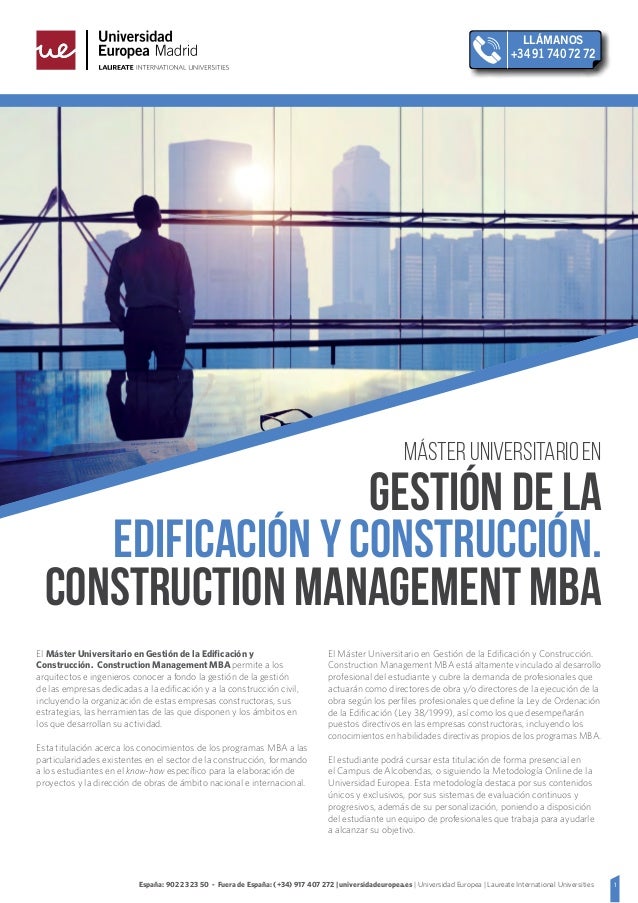 Master Universitario En Gestion De Edificacion Y Construccion Civil