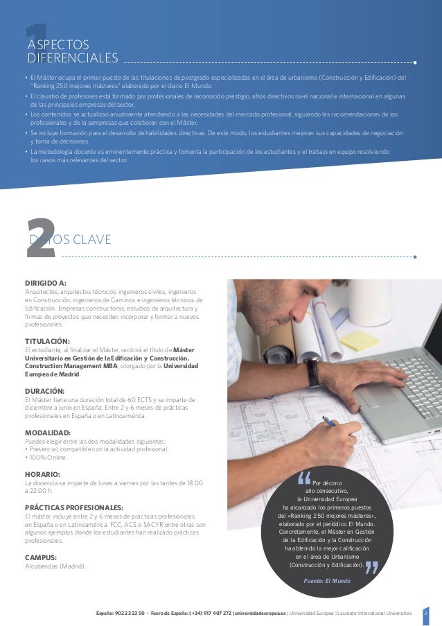 Master Gestion De La Edificacion