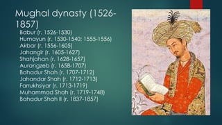 Mughal Empire overview from Start to End | PPTX