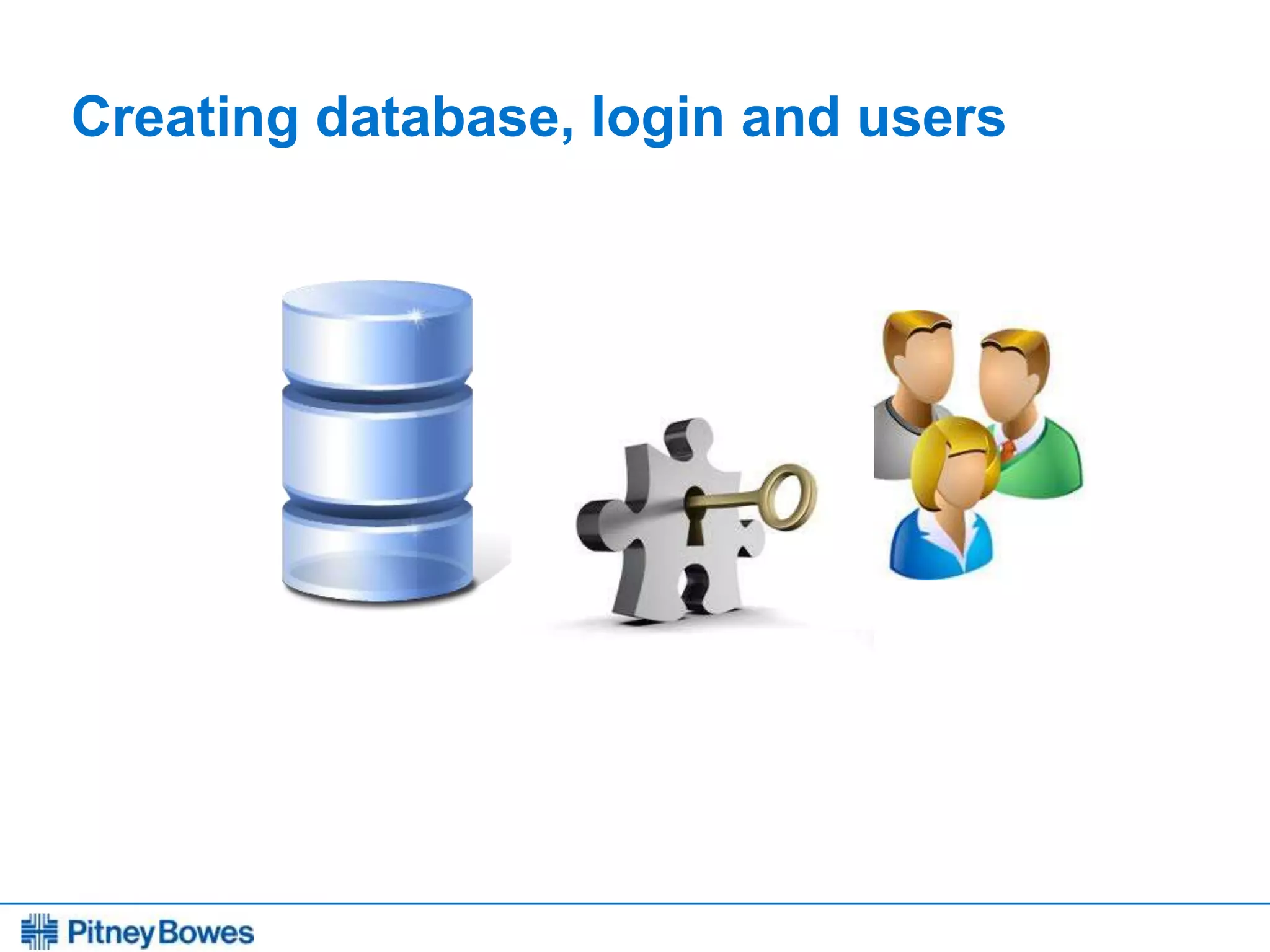 Every connection is a new opportunity™
Creating database, login and users
 