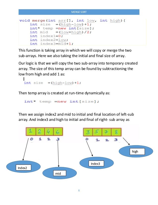 Working of Merge Sort Code