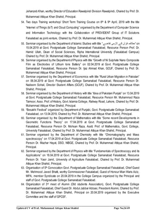 Muhammad attique khan shahid cv (2019 as per directions) | DOCX