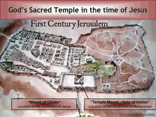 God’s Sacred Temple in the time of Jesus
“Mount of Olives”
Location of the Ascension of Jesus
“Temple Mount - Holy of Holies”
Location of the Ascension of Muhammad
 
