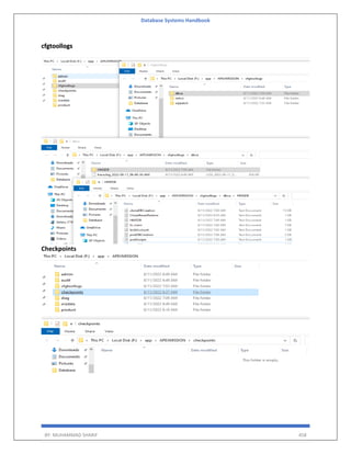 Database Systems Handbook
BY: MUHAMMAD SHARIF 458
cfgtoollogs
Checkpoints
 