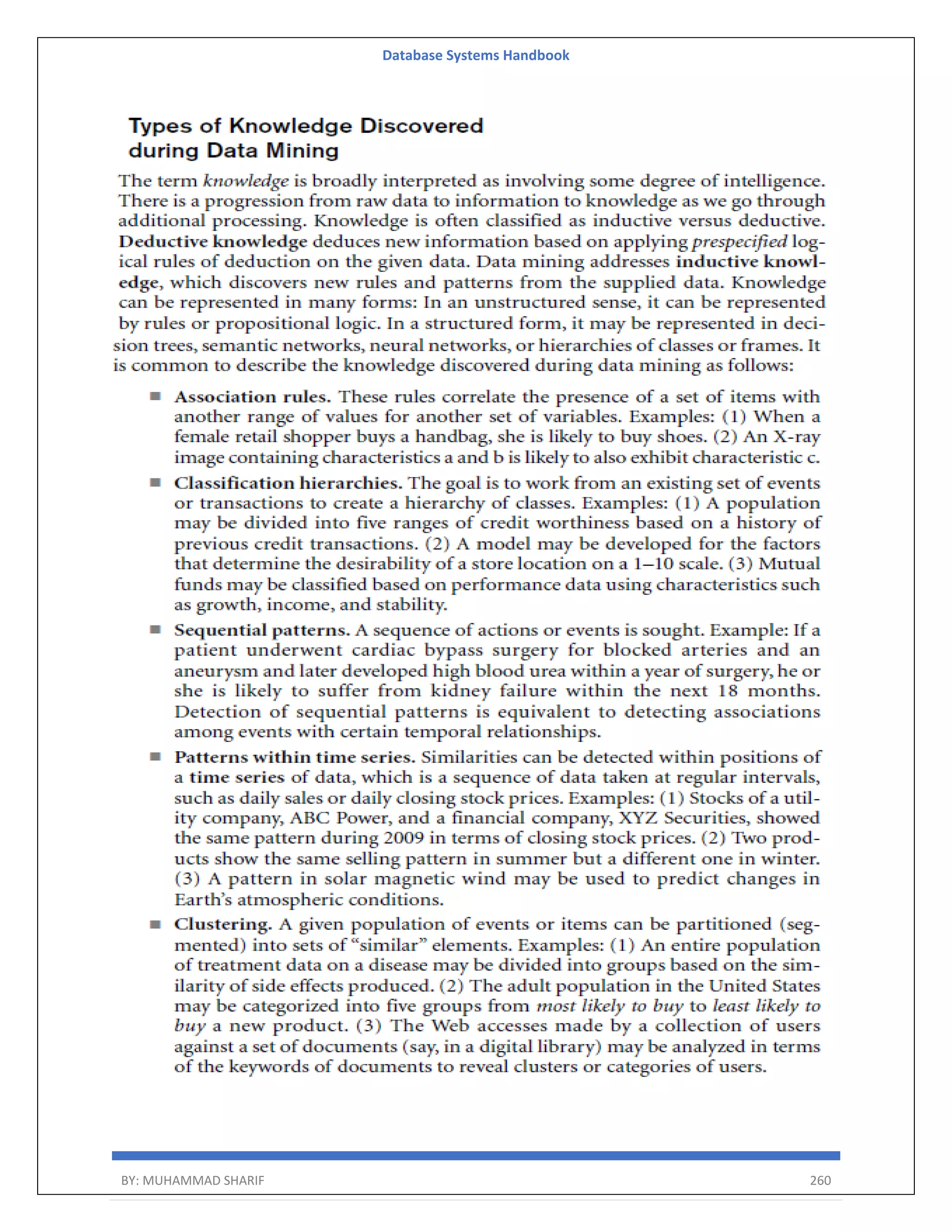 Database Systems Handbook BY: MUHAMMAD SHARIF 260 