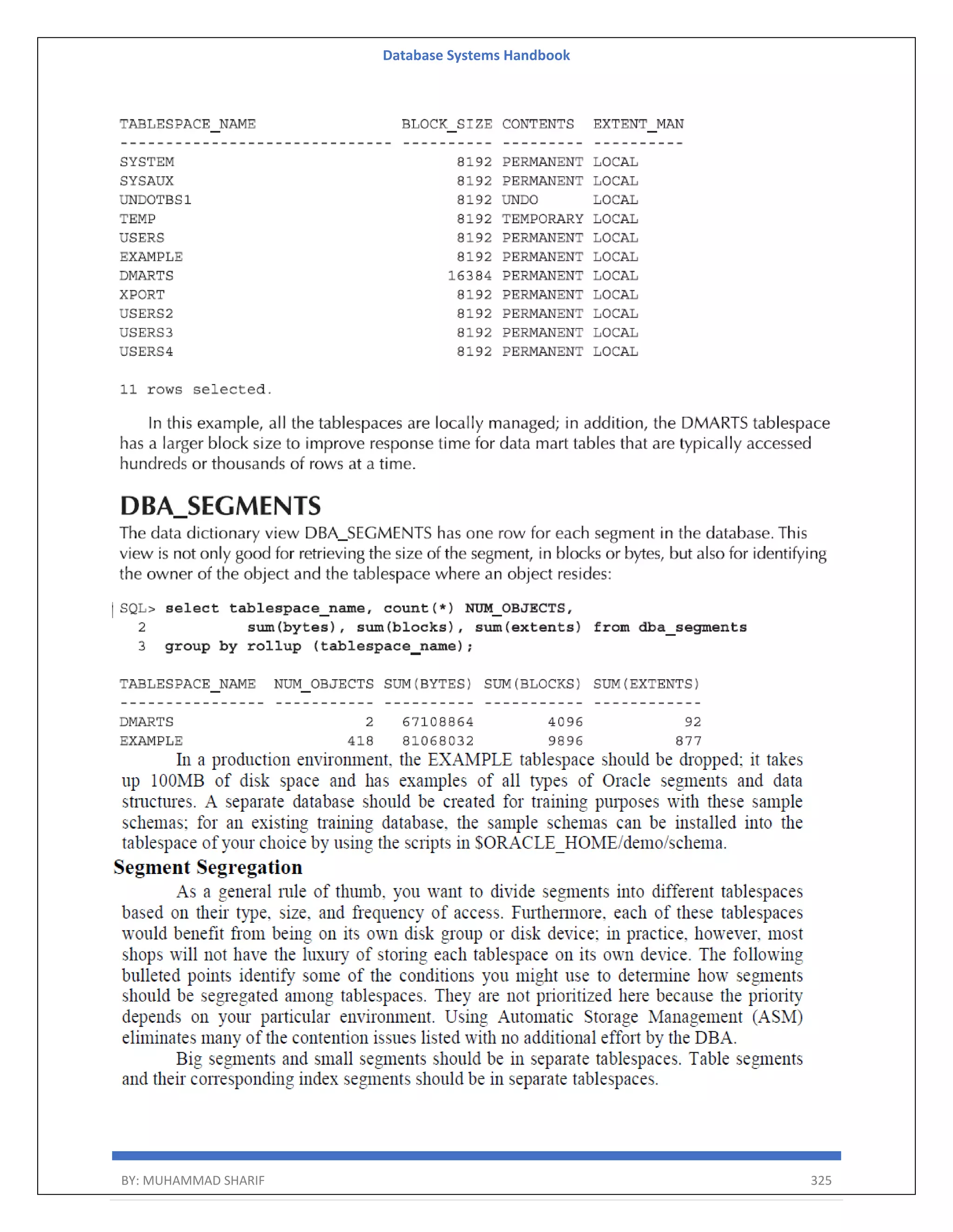 Database Systems Handbook BY: MUHAMMAD SHARIF 325 