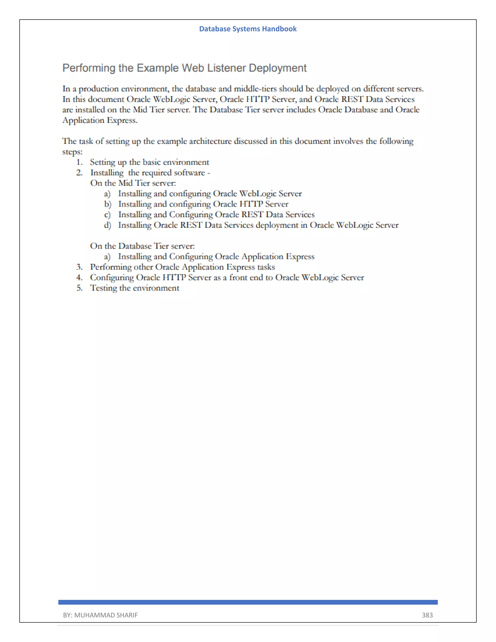 Database Systems Handbook BY: MUHAMMAD SHARIF 383 