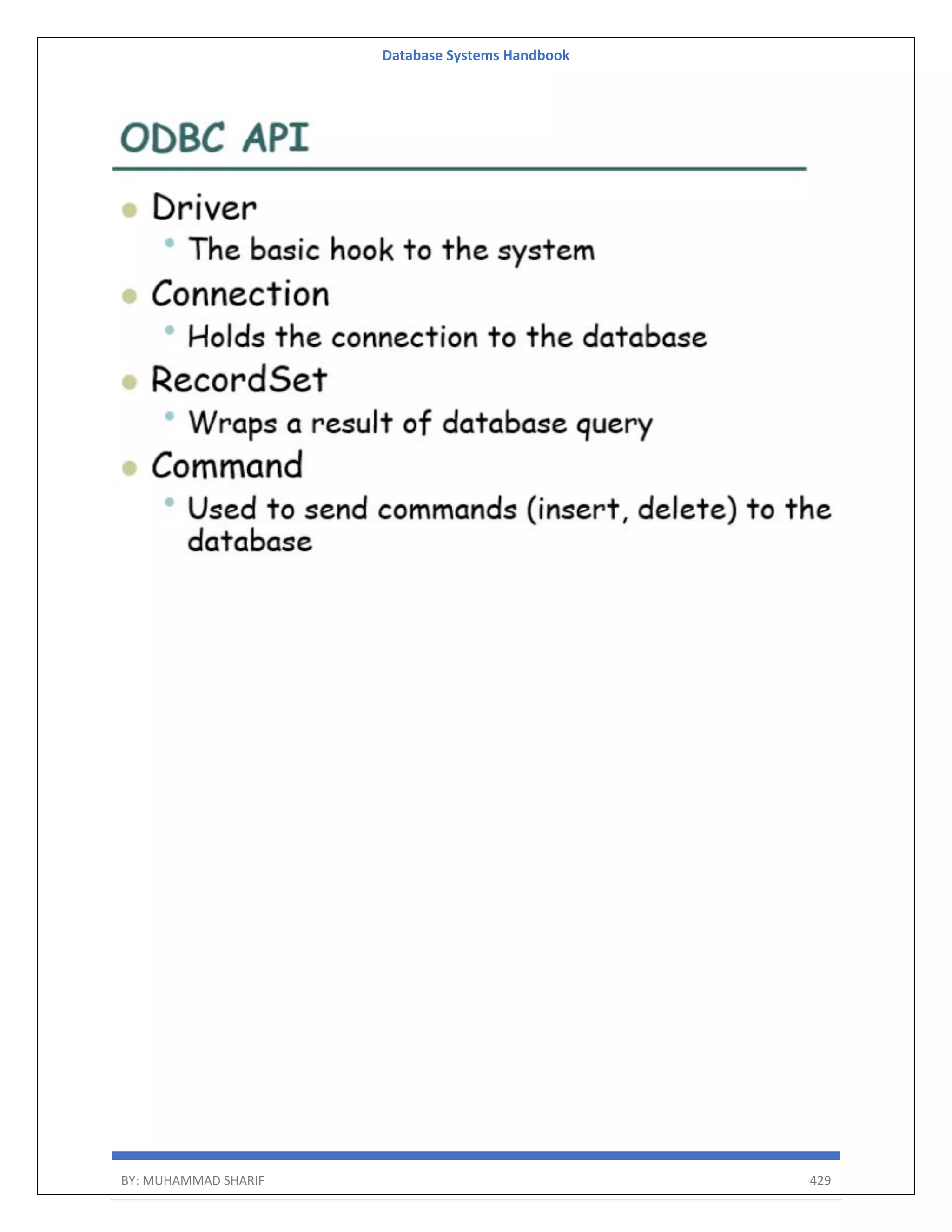 Database Systems Handbook BY: MUHAMMAD SHARIF 429 