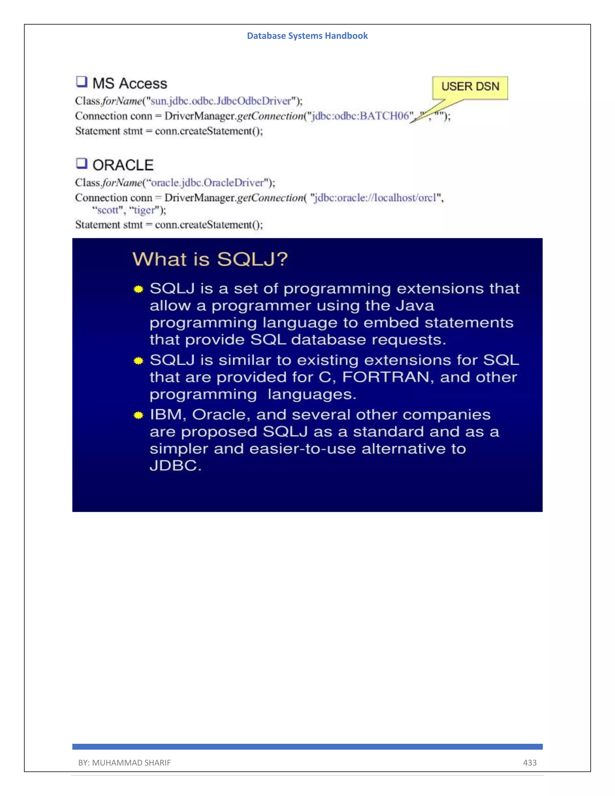 Database Systems Handbook BY: MUHAMMAD SHARIF 433 