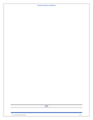 Database Systems Handbook
BY: MUHAMMAD SHARIF 345
END
 