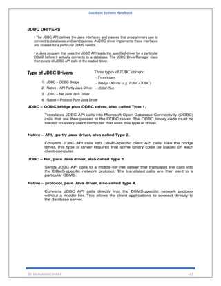 Database Systems Handbook
BY: MUHAMMAD SHARIF 432
 