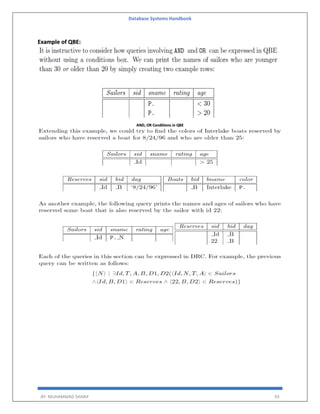 Database Systems Handbook
BY: MUHAMMAD SHARIF 93
Example of QBE:
AND, OR Conditions in QBE
 