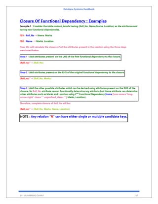 Database Systems Handbook
BY: MUHAMMAD SHARIF 150
 
