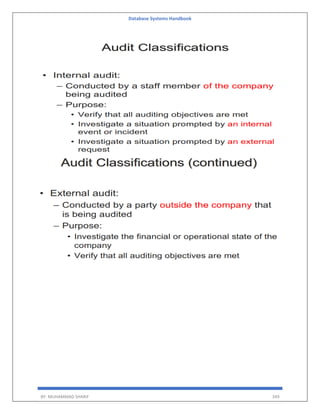 Database Systems Handbook
BY: MUHAMMAD SHARIF 349
 