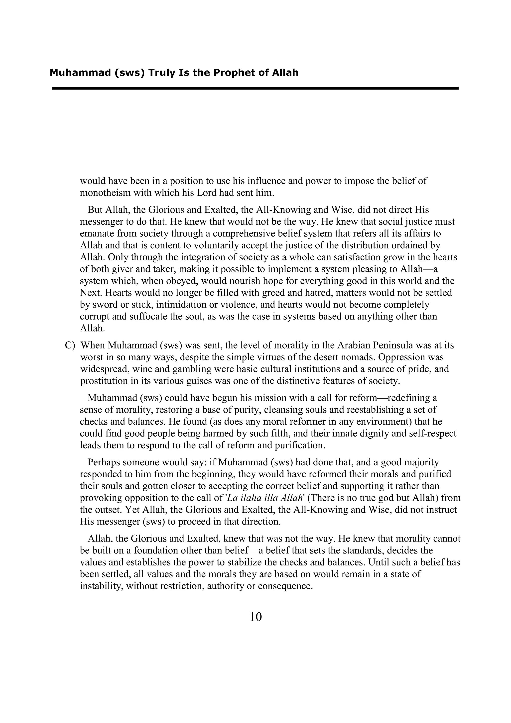 Muhammad (sws) Truly Is the Prophet of Allah | PDF