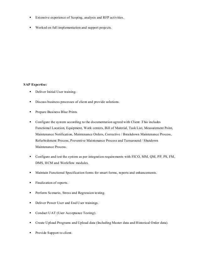 sap hr end user resume resume ideas