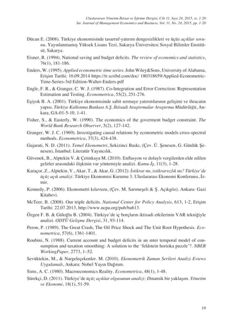 VALIDITY OF TRIPLET DEFICIT HYPOTHESIS FOR TURKISH ECONOMY: TIME SERIES ...