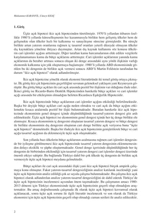 VALIDITY OF TRIPLET DEFICIT HYPOTHESIS FOR TURKISH ECONOMY: TIME SERIES ...