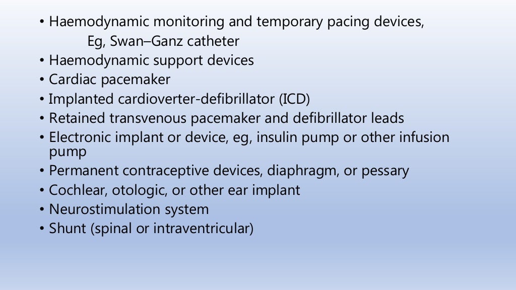 Contraindications to MRI