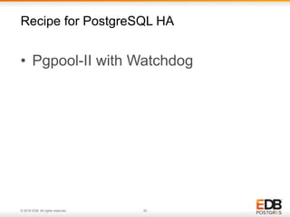 PGConf APAC 2018 - PostgreSQL HA with Pgpool-II and whats been ...