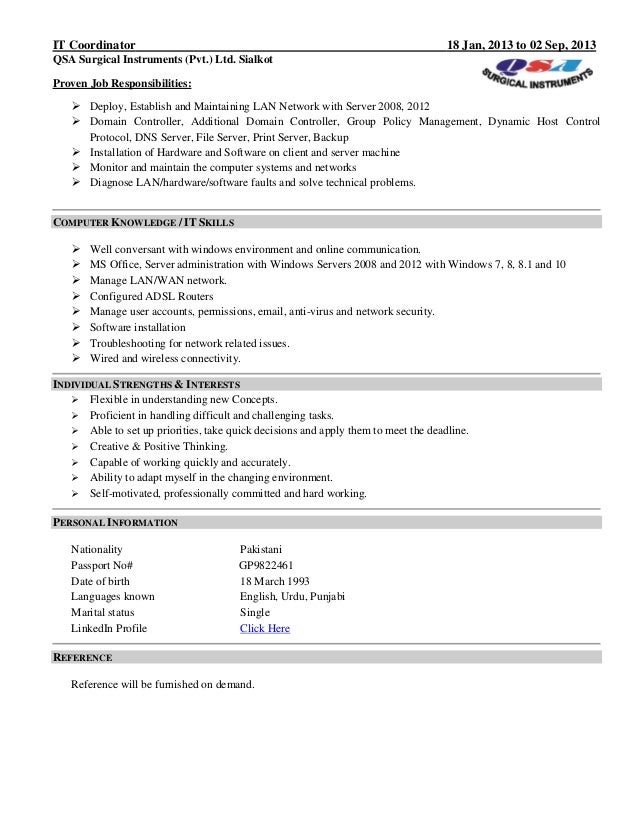 it administrator resumes