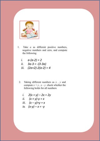 NEGATIVE NUMBERS | PDF