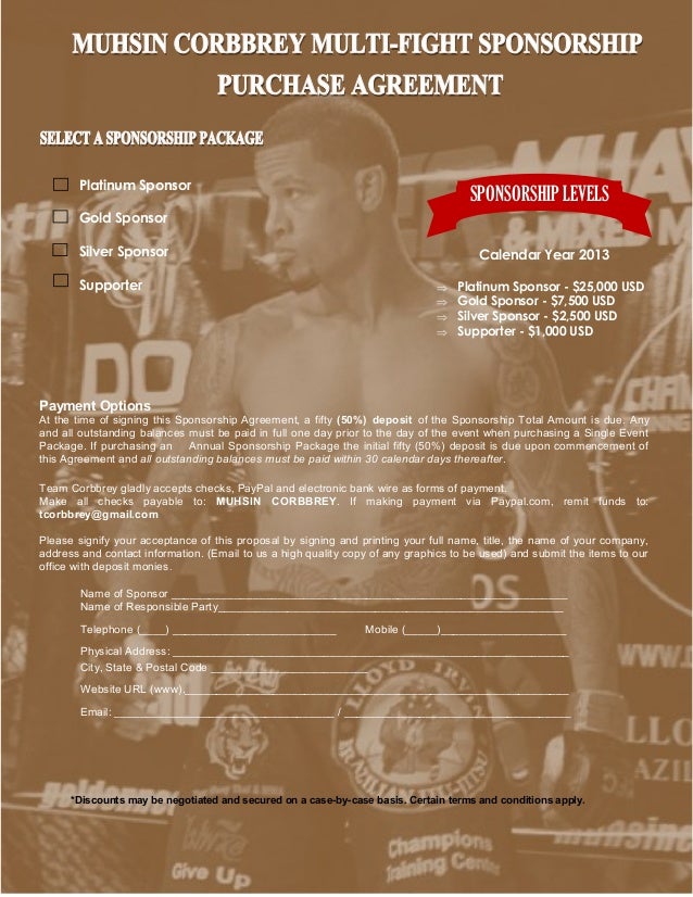 Athlete Sponsorship Agreement Template