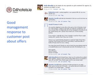 Good
management
response to
customer post
about offers
 