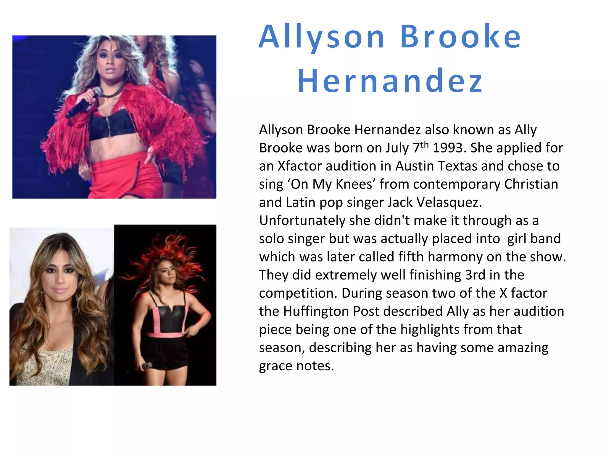Fifth Harmony Biography | PPT