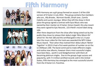 Fifth Harmony Biography | PPTX