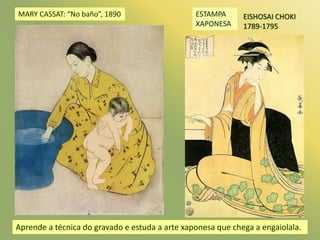 MARY CASSAT: “No baño”, 1890 EISHOSAI CHOKI
1789-1795
ESTAMPA
XAPONESA
Aprende a técnica do gravado e estuda a arte xapone...