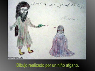 Dibujo realizado por un niño afgano. 