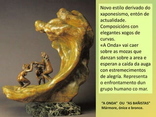 A IDADE MADURA, 1899-1903O home (a idade madura) é arrastrado por unhaanciá figura feminina(a vellez) mentresunha moza axeonllada(a mocidade) parece suplicar para que non a abandone. Malia que non se observa ningunha alusión nos rostros dos personaxes, parece que nos atopamos ante unha referencia ao triángulo amoroso entre Rodin, Rose Beuret -representada polaanciá- e a propia Camille Claudel. 