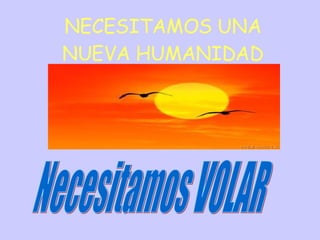 NECESITAMOS UNA NUEVA HUMANIDAD Necesitamos VOLAR 