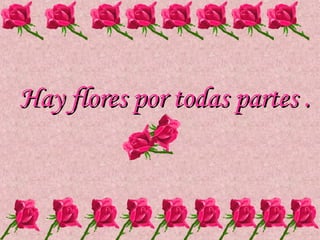 Hay flores por todas partes .
 