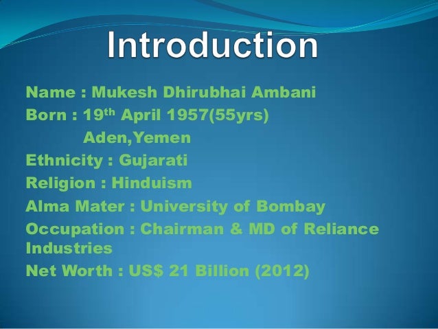 Mukesh Ambani Mukesh Ambani