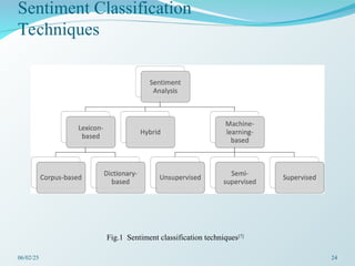 Sentiment Classification
Techniques
06/02/25 24
Fig.1 Sentiment classification techniques[7]
 