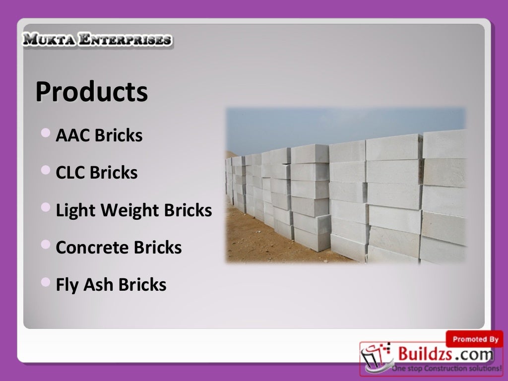 CLC Bricks suppliers by Mukta enterprises