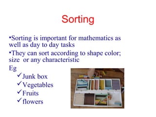Sorting Early Math Development of mathematical Skills in Early Years | PPT