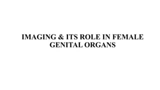 IMAGING & ITS ROLE IN FEMALE
GENITAL ORGANS
 