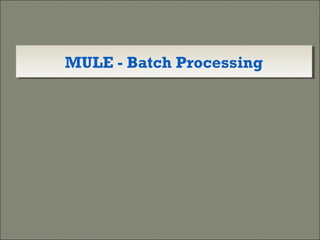 MULE - Batch ProcessingMULE - Batch Processing
 