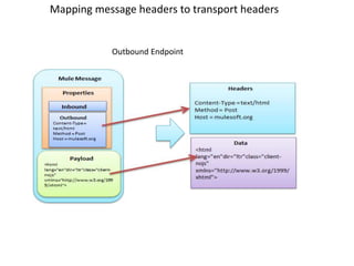 Outbound Endpoint
Mapping message headers to transport headers
 