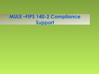 MULE –FIPS 140-2 Compliance
Support
 