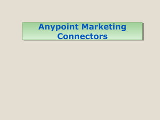 Anypoint Marketing
Connectors
Anypoint Marketing
Connectors
 