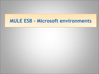 MULE ESB - Microsoft environmentsMULE ESB - Microsoft environments
 