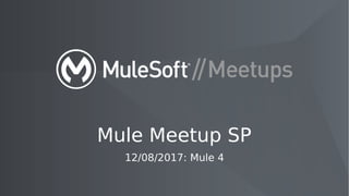 12/08/2017: Mule 4
Mule Meetup SP
 